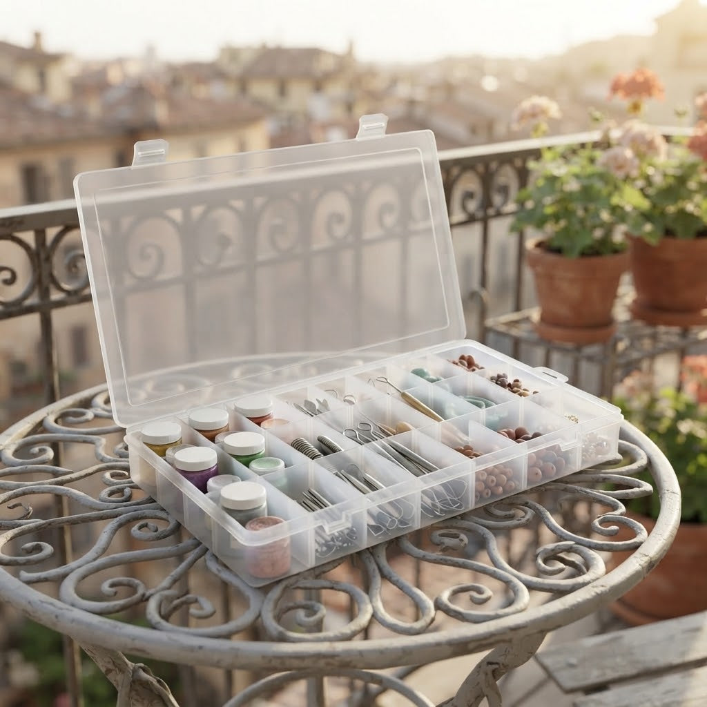 36-Grid Clear Pottery Storage Box, Moisture-Retaining Palette Container for Glaze, Slip & Small Craft Accessories